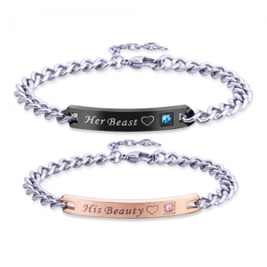 "His Only Her One" Lovers Armband Rostfritt stål