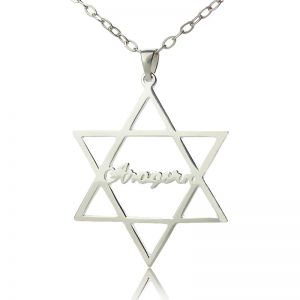 Sterling Silver Hexagram Namnhalsband