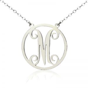 Sterling Silver Small Monogram Letter Necklace