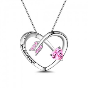 Personlig kärlek Arrow Birthstone Heart Necklace Sterling Silver