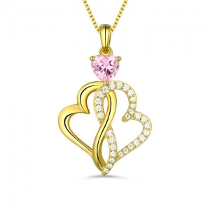 Custom Twist Hearts Infinity Love Necklace Guldpläterad