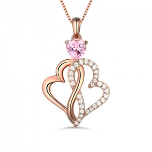 Anpassade Twist Hearts Infinity Love Necklace i rosaguld