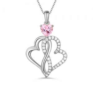 Anpassade Twist Hearts Infinity Love Necklace Sterling Silver
