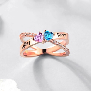 heart birthstone ring