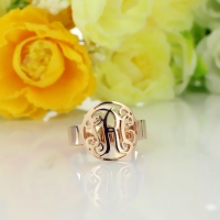 Cirkelnamn initial monogrammad ring rose guld 0,59 &quot;