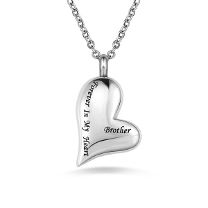 Graverad Love-Heart Keepsake Necklace For Ashes