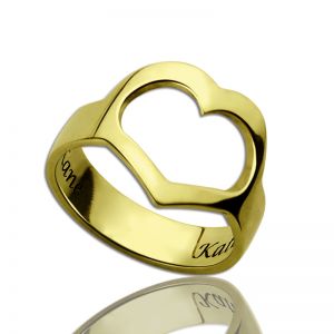 Heart Promise Ring With Par's Name Guldpläterat silver