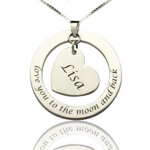 Heart Promise Necklace med Sterling Silver Name & Phrase