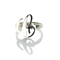 Personlig Carrie Initial Letter Ring Sterling Silver