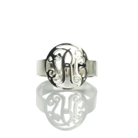 Cirkelnamn initial monogrammad ring silver -0,59 &quot;