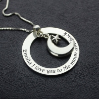 I Love You To The Moon and Back: Moon &amp; Star Charm Pendant