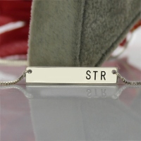 Fashionabla sterling silver 3 initialer bar halsband