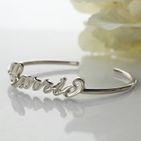 Personaliserad Carrie Style 3D Namnringband Sterling Silver