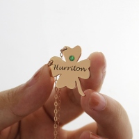 Irländsk Four Leaf Clover Good Luck Necklace Gift Rose Gold