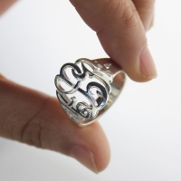 Personlig handritning Monogrammed Ring Silver
